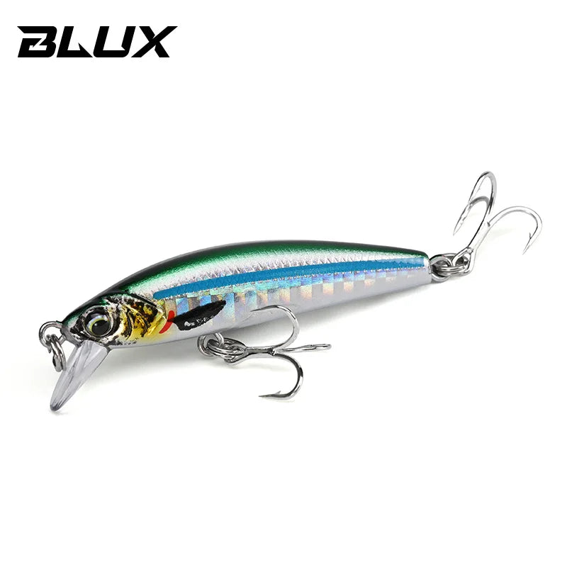 BLUX Gravity Minnow 50mm 4.3g Long Cast Heavy Shinking Fishing Lure Wobbler Freshwater Saltwater Bass Pike Hard Plastic Bait