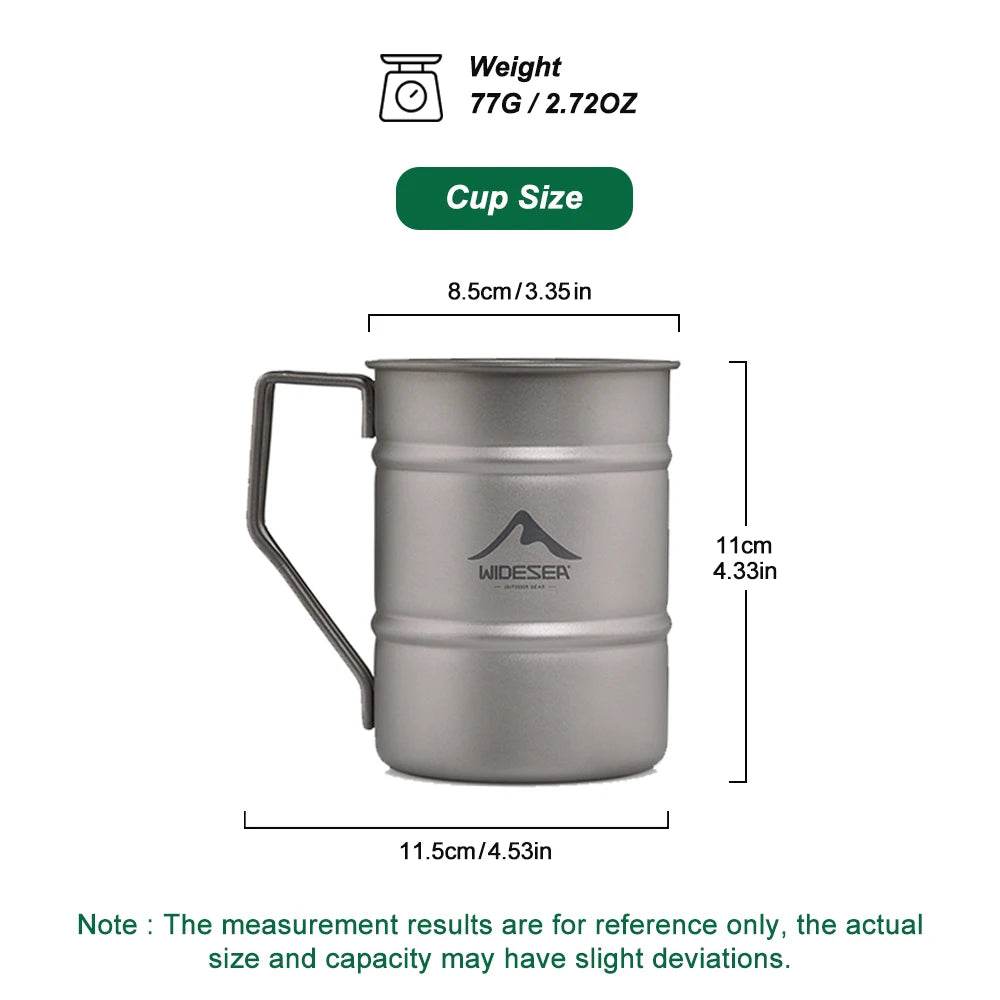Widesea Titanium Camping Mug — Ultra-light 500ml Cup - Fish & Cheaps | Fishing & Outdoor Gear
