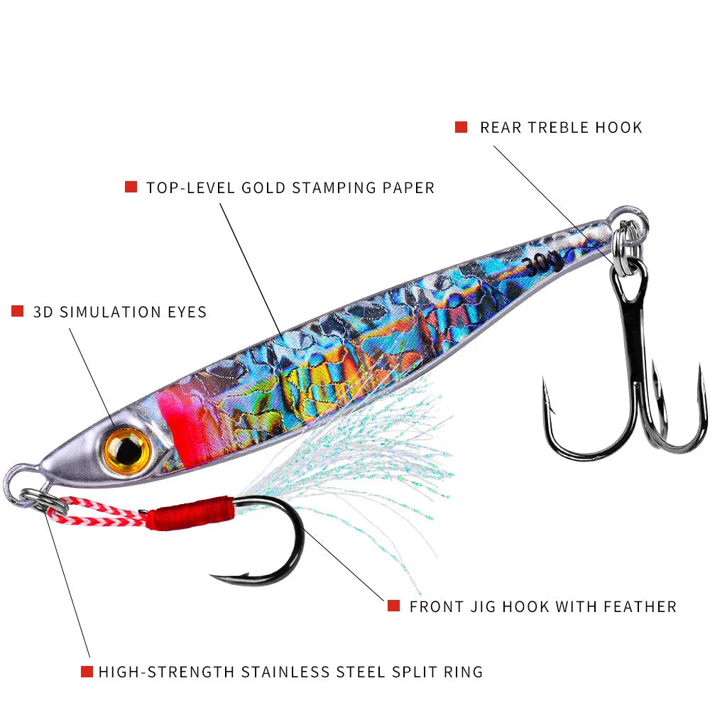 Japen Metal Cast Jig Spoon 7-30g Luminous Shore Casting  Sea Bass Fishing Lure Artificial Bait Tackle Jigging Lure