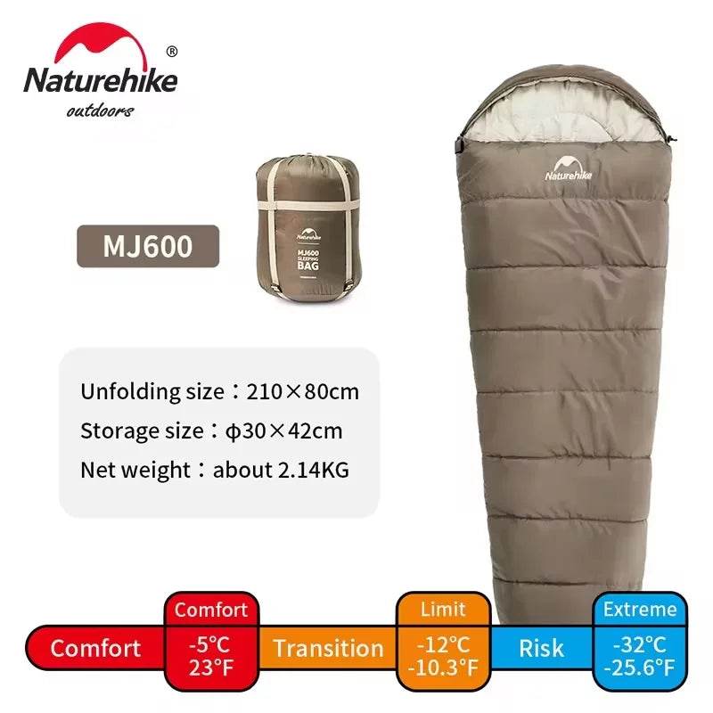 Naturehike MJ300 MJ600 Mummy Sleeping Bag - Fish & Cheaps | Fishing & Outdoor Gear