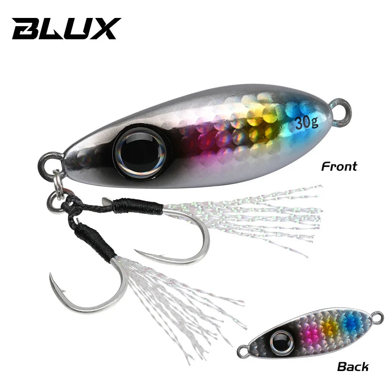 BLUX Flyspoon Metal Jig Spoon Fishing Lure 30G Artificial Bait Shore Hard Slow Jigging Longcast Sea Bass Tuna Saltwater Tackle