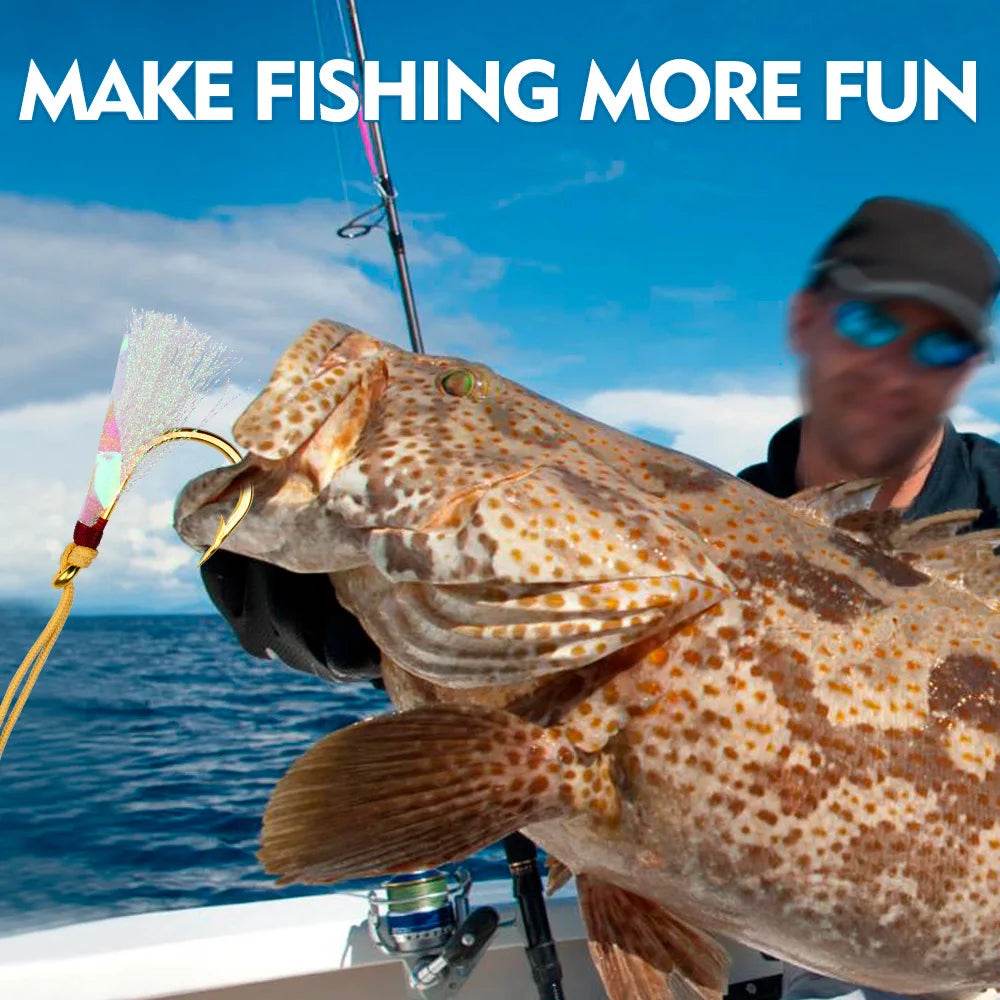 PROBEROS Saltwater Feathered Hooks 5-Pack - Fish & Cheaps | Fishing & Outdoor Gear