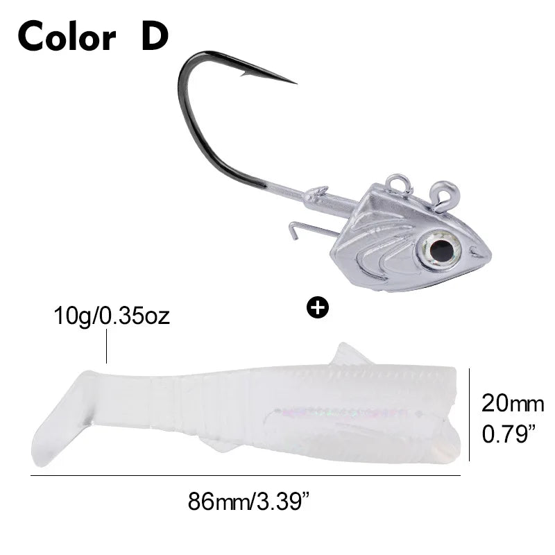 PRO BEROS 1Pcs 30g 35g 45g Head Jig Hooks for Soft Worm Fishing Tackle Sea Fishing Hook Lure Fish Head Shape Bait