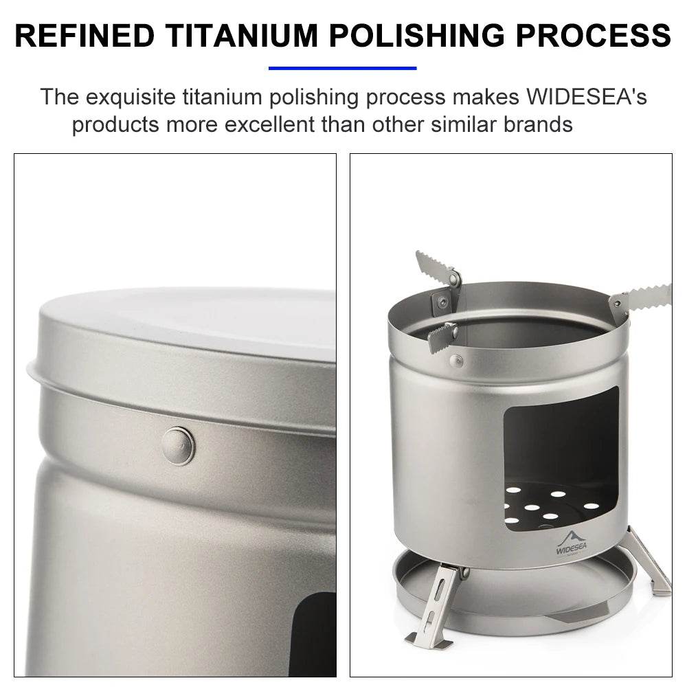 Widesea Titanium Wood Stove — Ultra-Light Outdoor Firewood Cooker - Fish & Cheaps | Fishing & Outdoor Gear