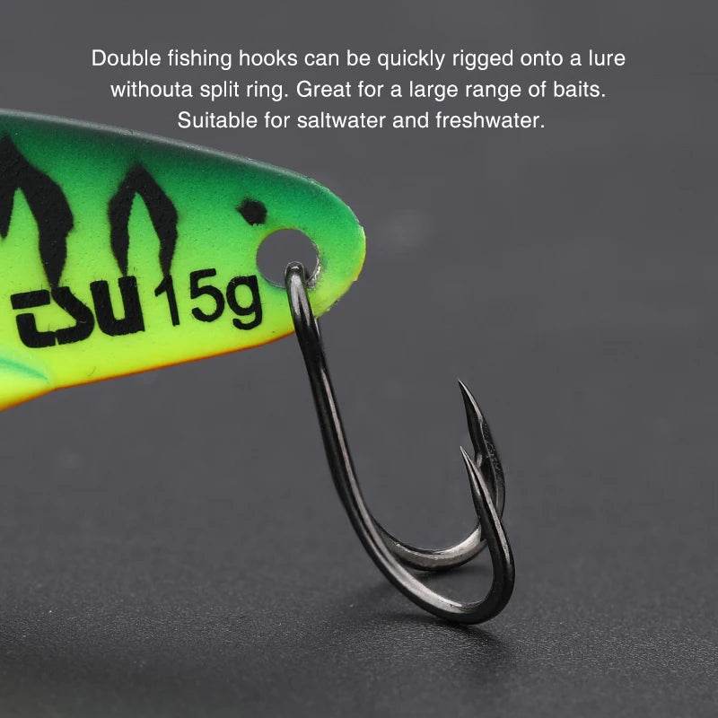 TSURINOYA Double Frog Hooks – Ultra Sharp, Durable Design - Fish & Cheaps | Fishing & Outdoor Gear