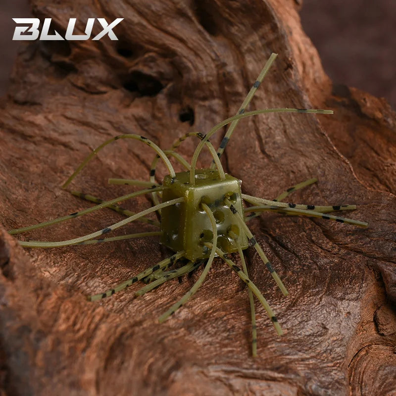BLUX Dice Rubber 6pcs/lot Soft Bait 12mm 1.8g Handmade Power BFS Fishing Lure Silicone Worm Freshwater Bass Artificial Tackle