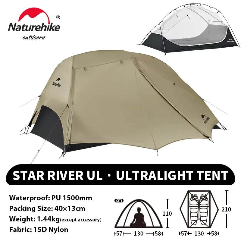 Naturehike Star River UL 2P Tent — Ultralight Backpacking, Robust Shelter - Fish & Cheaps | Fishing & Outdoor Gear