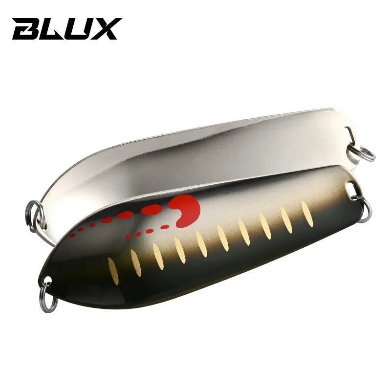 BLUX LUCIUS Legend Spoon Fsihing Lure 34G 100MM Pure Brass Casting Slow Trolling Metal Wobbler Pike Bass Bait Freshwater Tackle