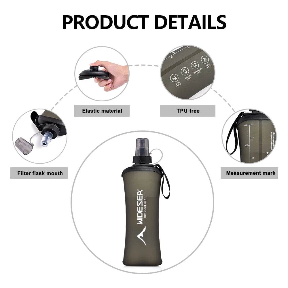 Widesea Soft Flask – 500ml Collapsible Water Bottle - Fish & Cheaps | Fishing & Outdoor Gear