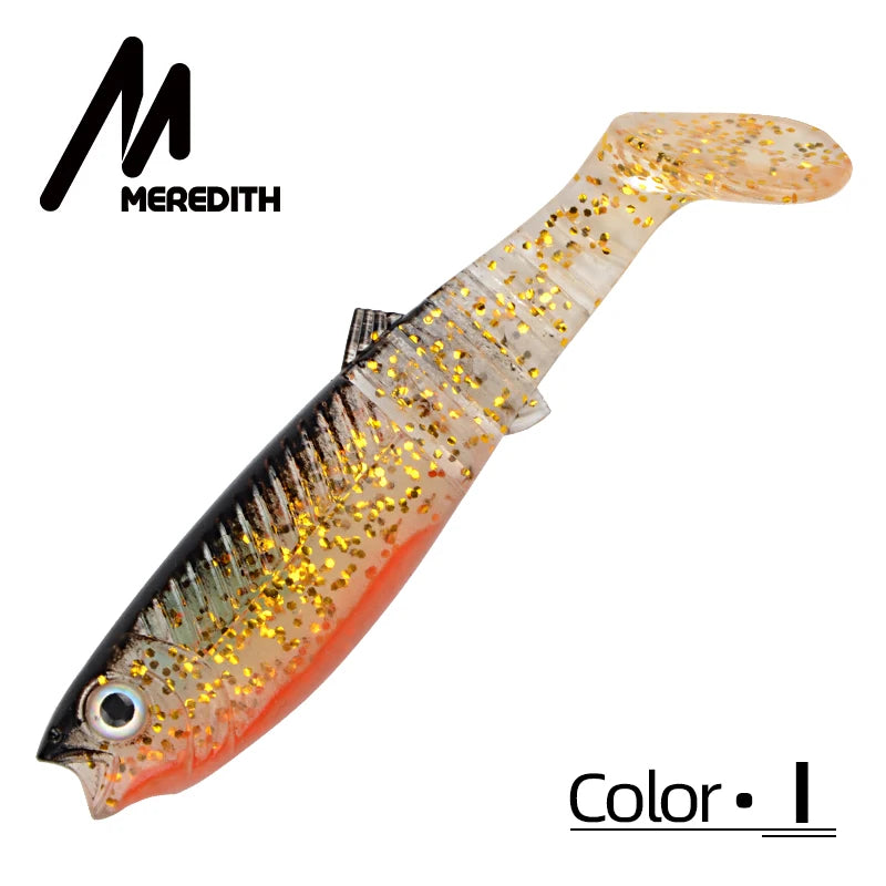 MEREDITH 10PCS 5.5g 8cm Lures Fishing Lures Artificial soft Fishing Baits Cannibal Fishing Fish Soft Lures Shads  JX62-08