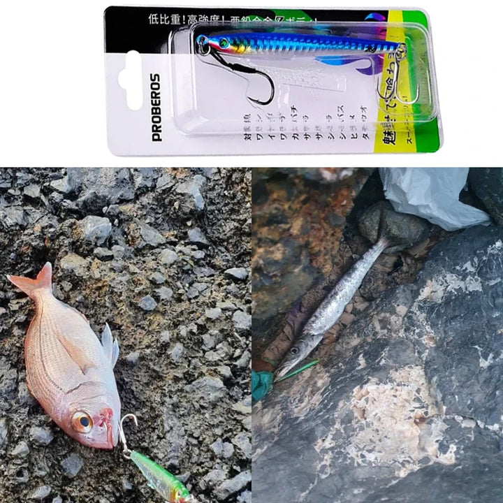 PRO BEROS Metal Jig Bait Weight 80-100g Trolling hard bait bass fishing tackle trout diving bait Sea Fishing Lures Pesca
