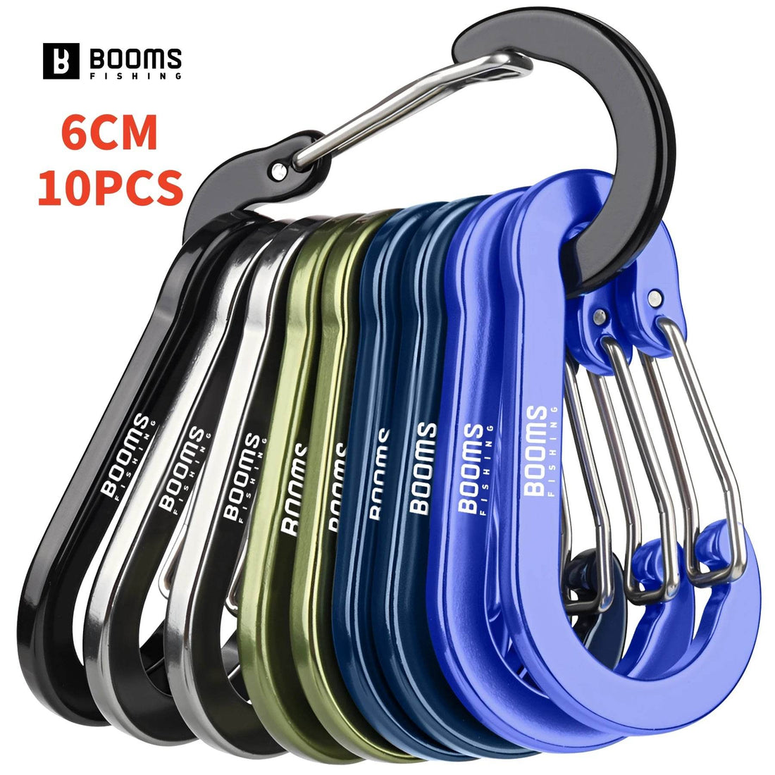 Booms Fishing 6cm Aluminium Carabiner Clips – 10 Pack - Fish & Cheaps | Fishing & Outdoor Gear