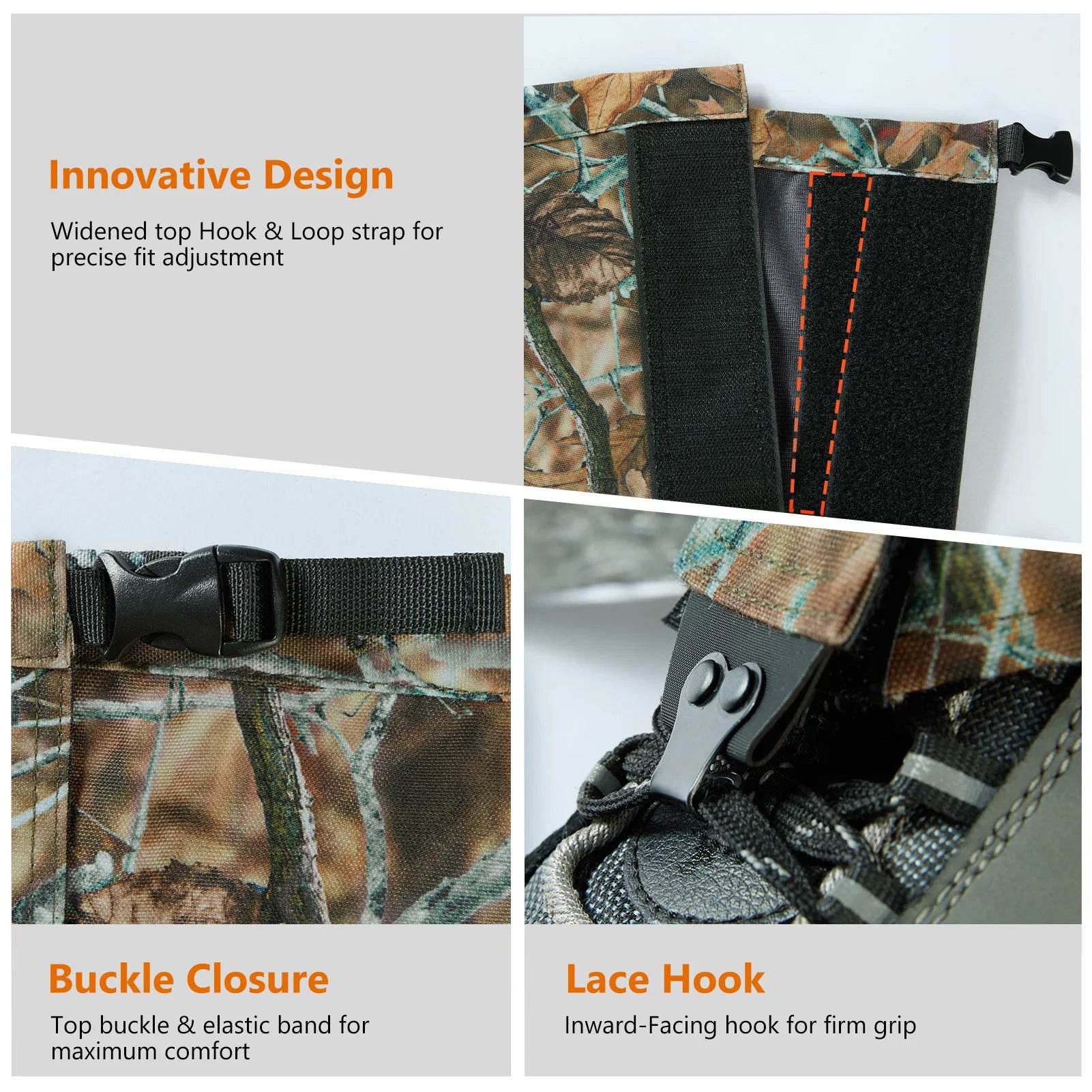 BASSDASH Camo Waterproof Gaiters – All-Terrain Leg Protection - Fish & Cheaps | Fishing & Outdoor Gear