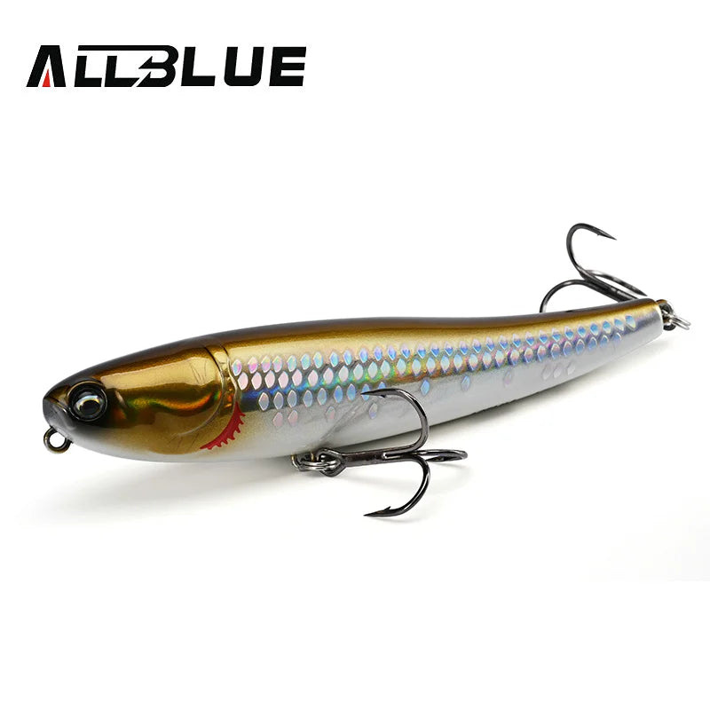 ALLBLUE BULLET MULLET 80mm/100mm Topwater Pencil Surface Walker Floating Fishing Lure Walk The Dog Saltwater Bass Hard Bait