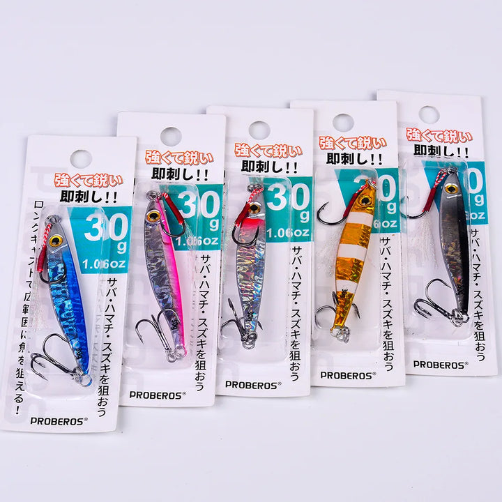 Japen Metal Cast Jig Spoon 7-30g Luminous Shore Casting  Sea Bass Fishing Lure Artificial Bait Tackle Jigging Lure