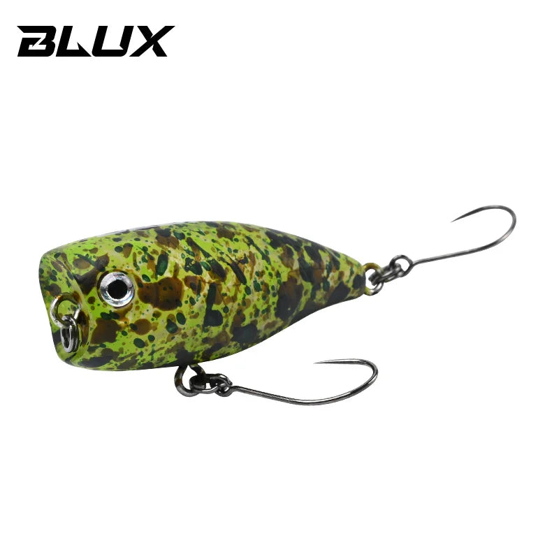 BLUX POKO Topwater Popper 35mm 3g Stream Trout Bass Fishing Lure Plastic Bait Creek Floating Freshwater Artificial Hard Lure