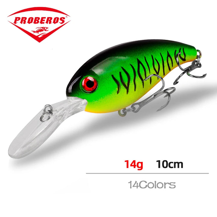 1 PCS Minnow Fishing Lure 10cm 14g Crankbait Hard Bait Hook 6# Topwater Artificial Wobbler Bass Japan Fly Fishing Accessories