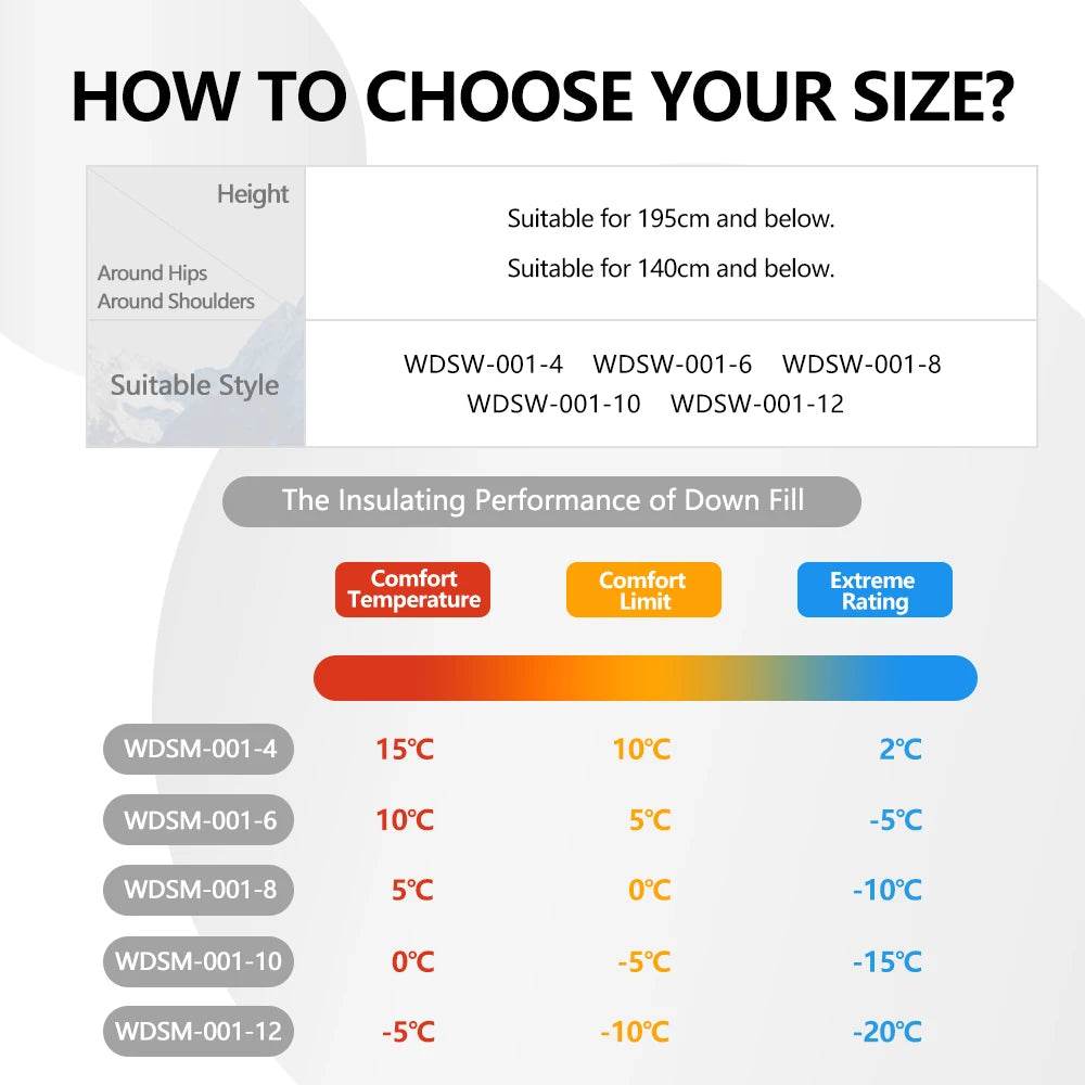 Widesea Ultralight Duck Down Winter Sleeping Bag - Fish & Cheaps | Fishing & Outdoor Gear