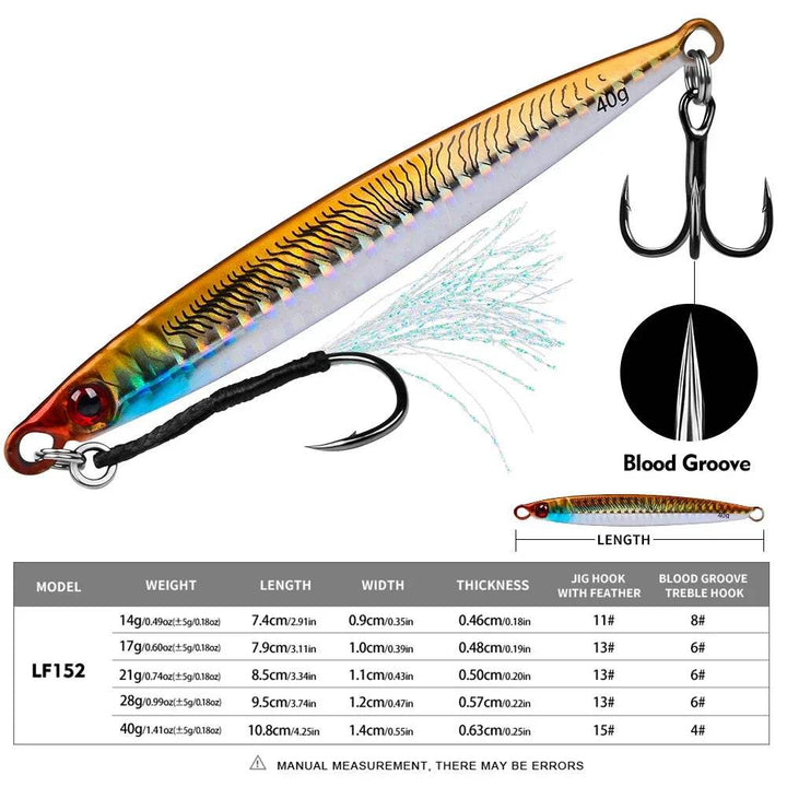 PROBEROS Fast Sink Metal Jigs – Long Distance Casting - Fish & Cheaps | Fishing & Outdoor Gear