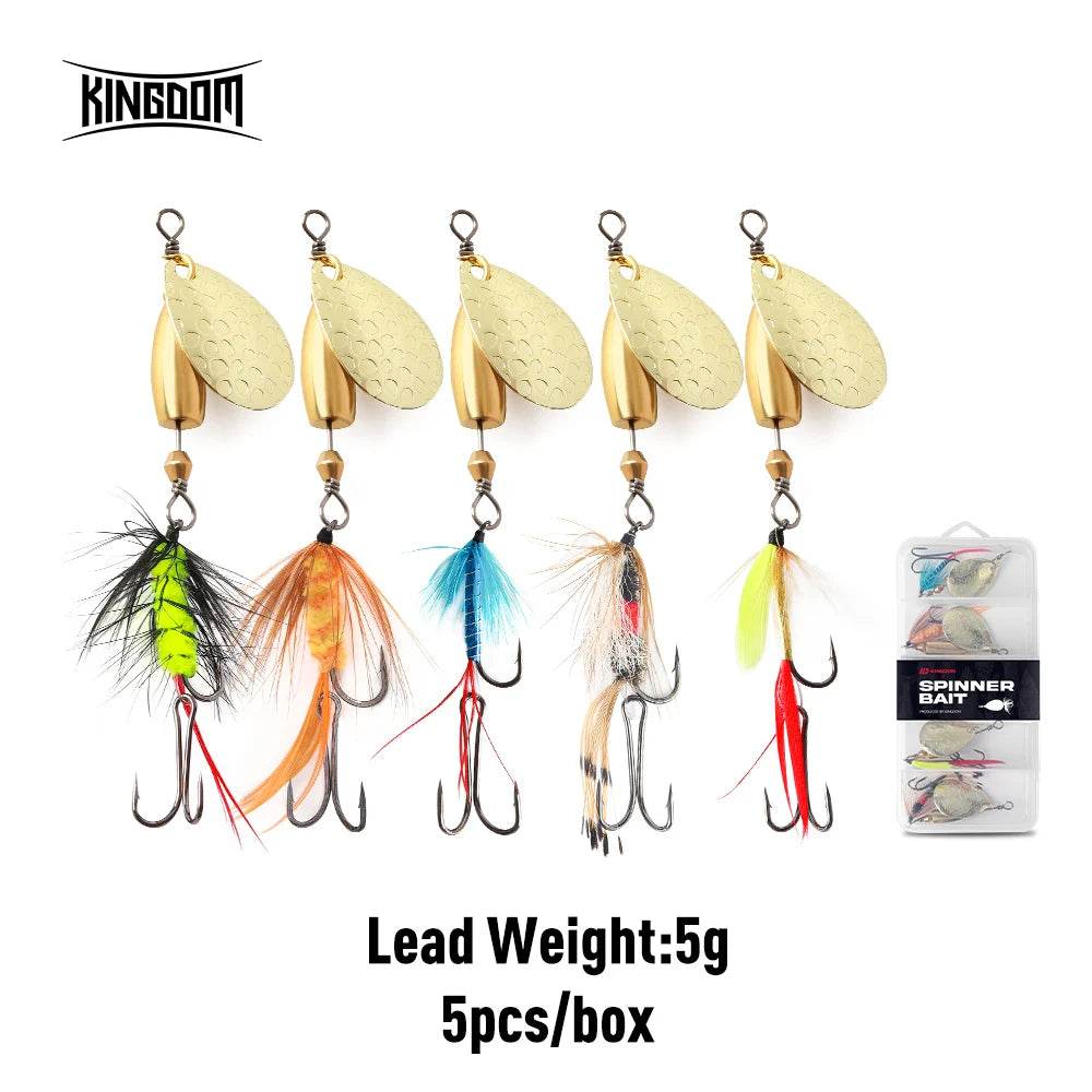 Kingdom Spinner Lure Set – 5 Piece Assortment - Fish & Cheaps | Fishing & Outdoor Gear