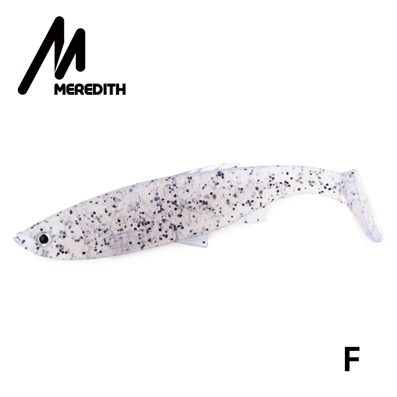 MEREDITH 4.73" Bleak Paddle Tail 14.5g 4pcs 120mm Fishing Soft Lures 3D Eyes T Tail Artificial Bait Plastic Pike Fishing Lures