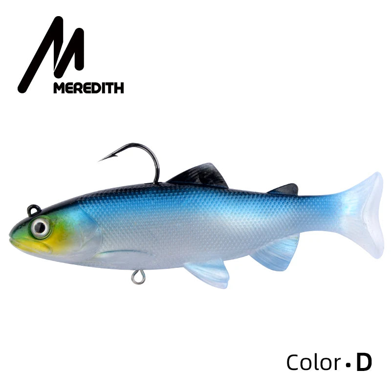 MEREDITH Trout 12cm 15cm Head PVC Fishing Lures Swimming Artificial Baits T Tail Silicone Soft Lures Swimbait Wobblers
