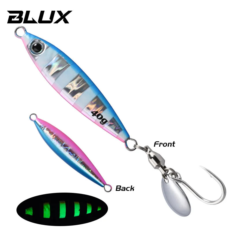 BLUX Blade Shotel Casting Jig 30g 40g 60g Metal Jigging Spoon Spanish Mackerel Bass Off Shore Artificial Bait Saltwater Tackle