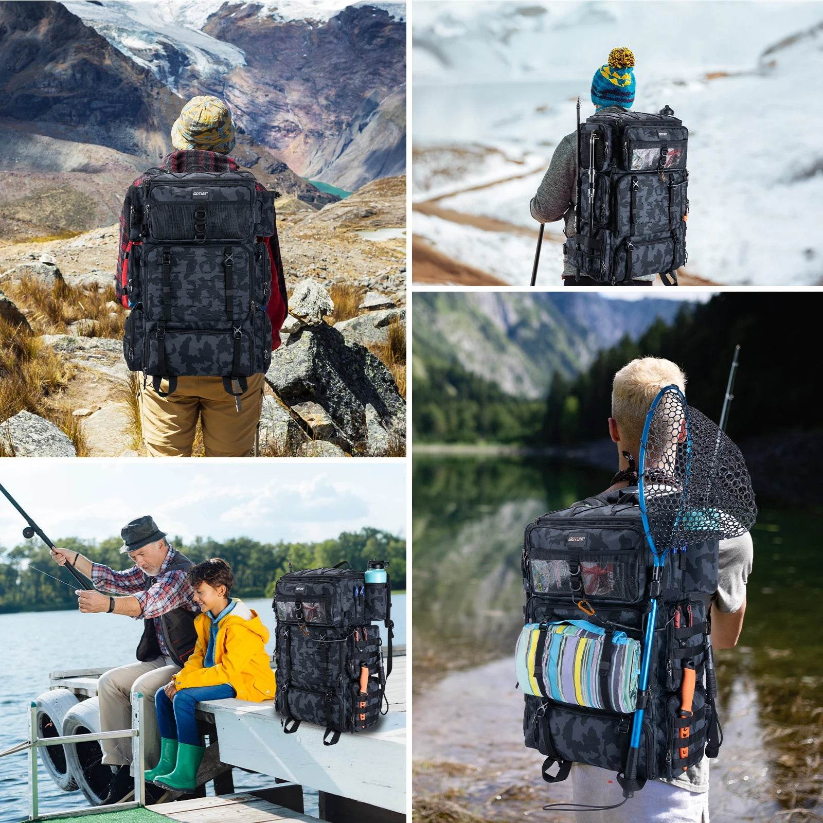 Goture 72L Large Capacity Fishing Tackle Bag - Fish & Cheaps | Fishing & Outdoor Gear