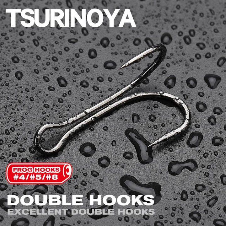 TSURINOYA Double Frog Hooks – Ultra Sharp, Durable Design - Fish & Cheaps | Fishing & Outdoor Gear
