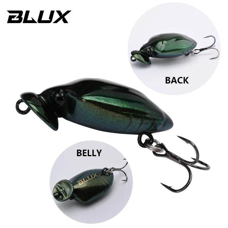 BLUX STINKBUG Insect Fishing Lure 31mm 2.5g BFS Topwater Crankbait Rolling Crank Freshwater Popper Bait Creek Trout Tackle