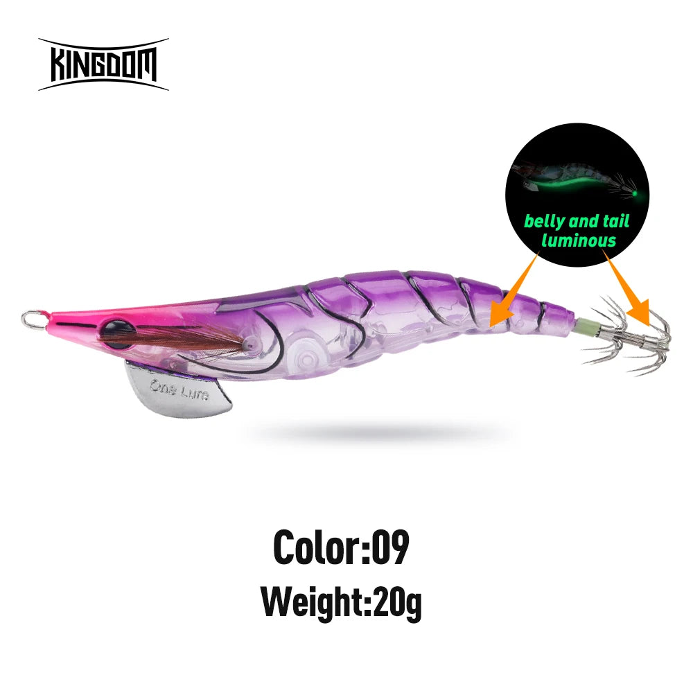 Kingdom Egi Squid Bait Artificial Jigging Lures Slow Sinking Squid Hooks Sea Fishing Octopus Cuttlefish Luminous Tackle Lure