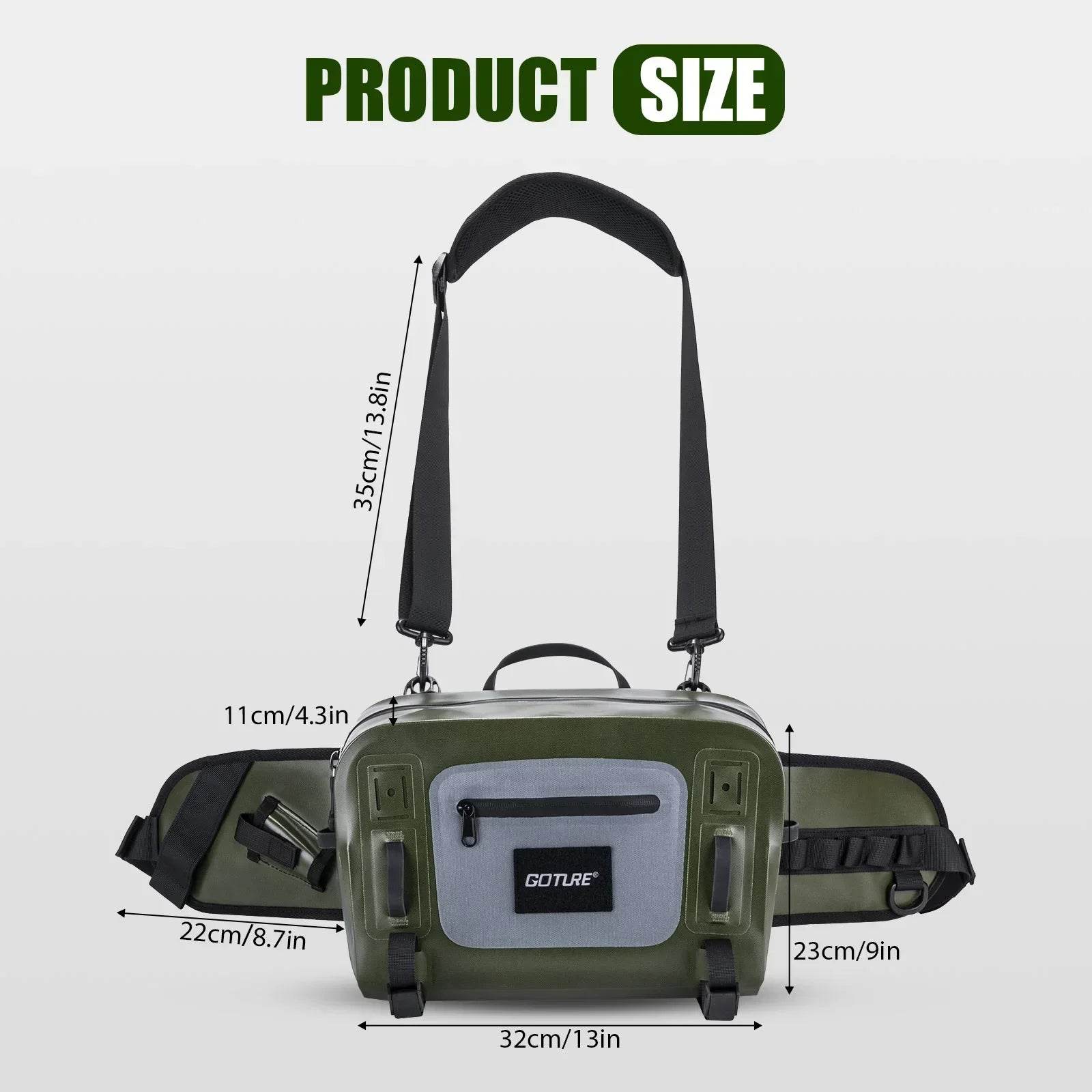 Goture Waterproof Fly Fishing Bag – Large Capacity Waist Pack - Fish & Cheaps | Fishing & Outdoor Gear