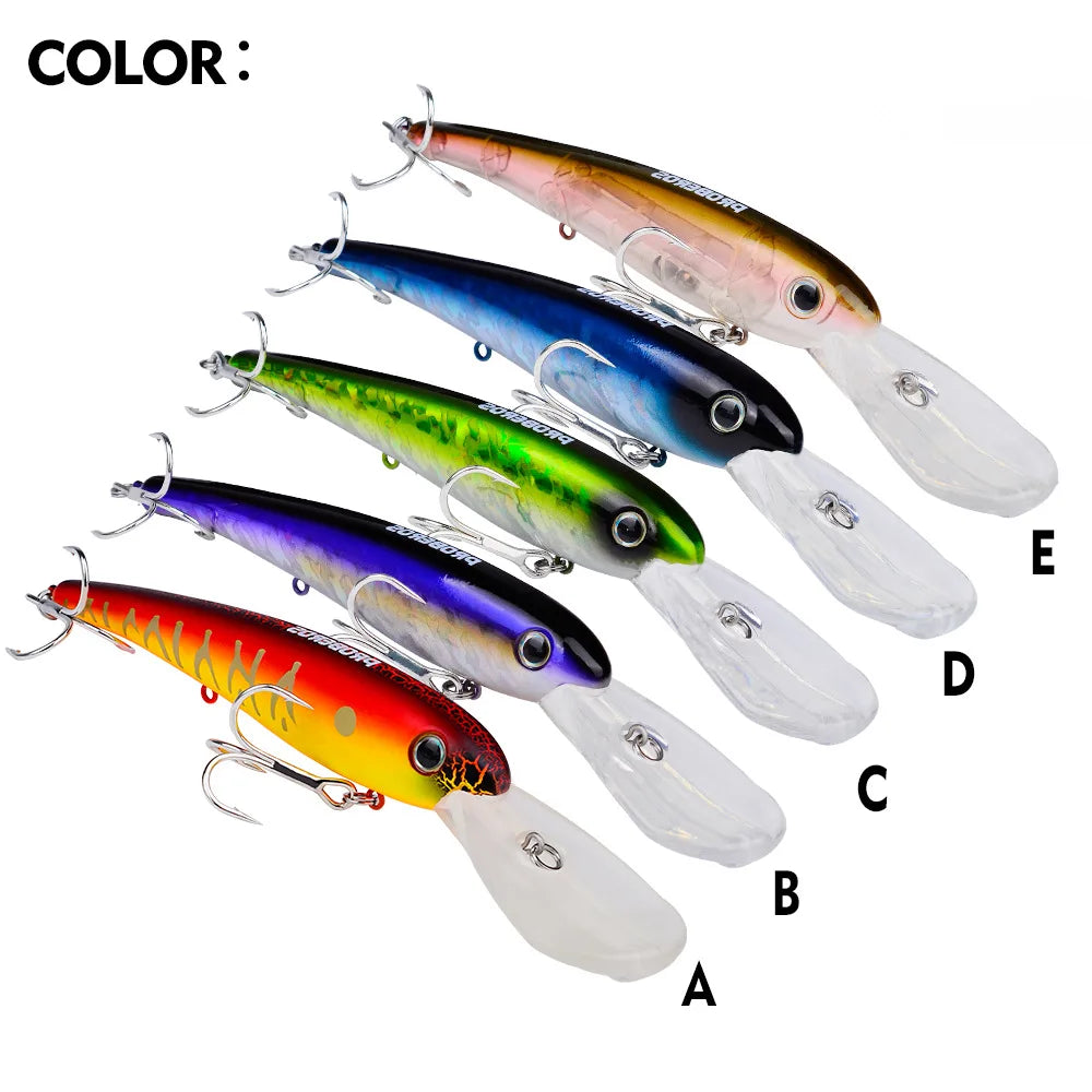 Topwater Laser Minnow Fishing Lure, Artificial Hard Bait, Fishing Hooks, Fish Wobbler Tackle Crankbait, Swimbait, 20cm, 43g