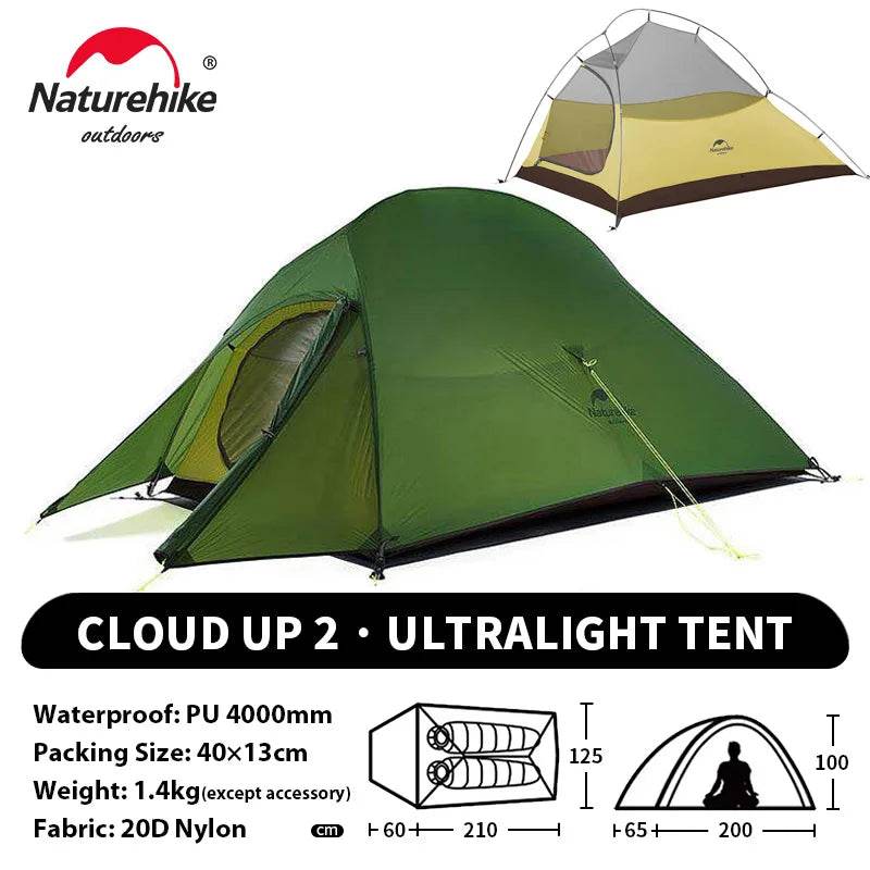 Naturehike Cloud Up 2 Ultralight Trekking Tent - Fish & Cheaps | Fishing & Outdoor Gear