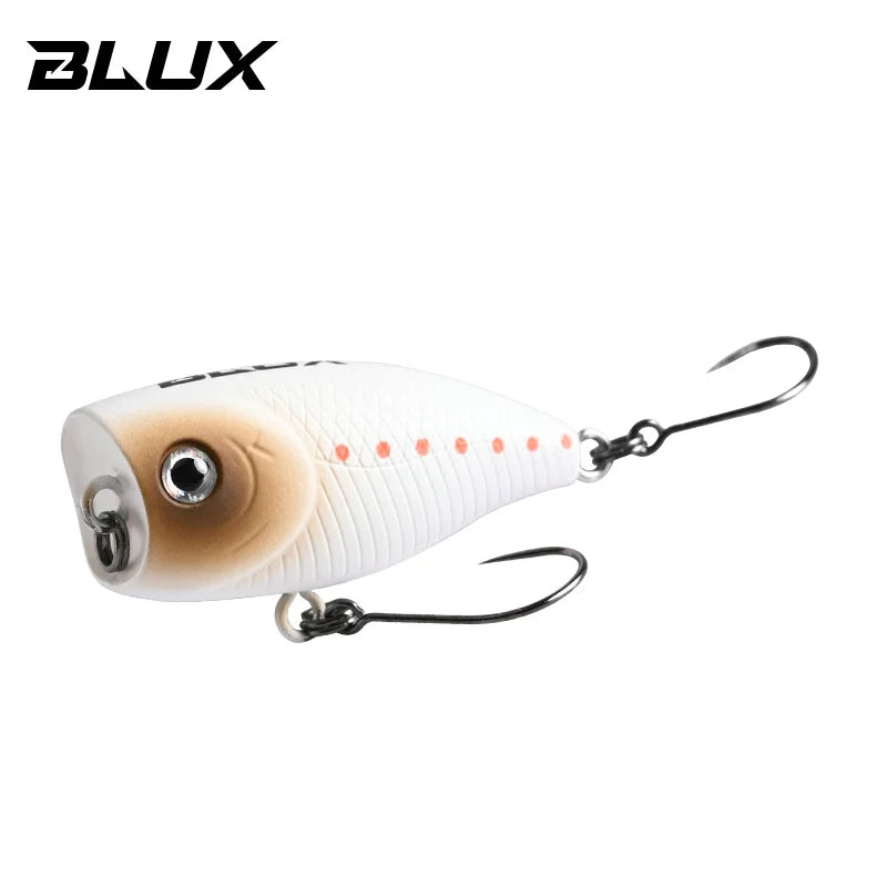 BLUX POKO Topwater Popper 35mm 3g Stream Trout Bass Fishing Lure Plastic Bait Creek Floating Freshwater Artificial Hard Lure