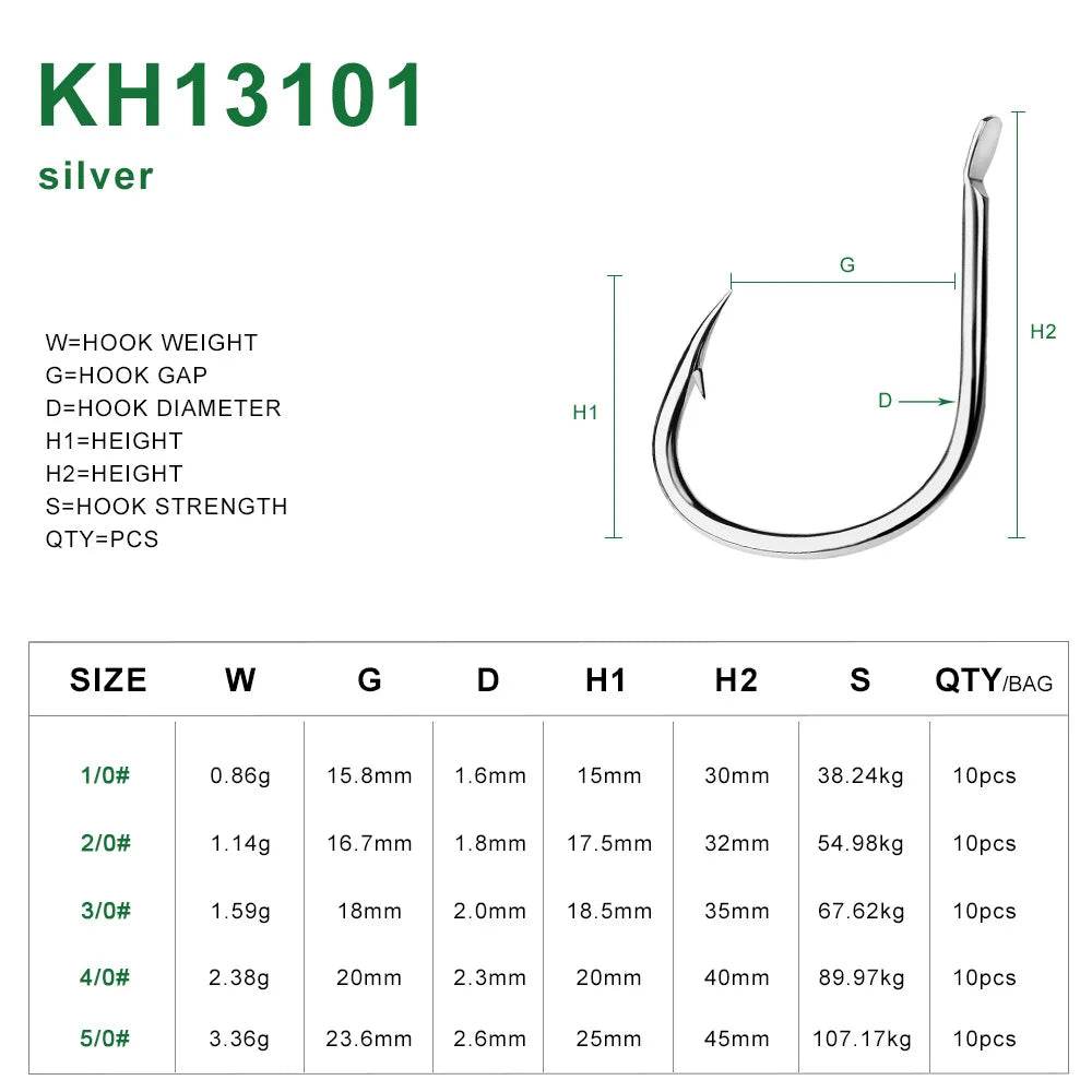 PROBEROS Barbed Big Fishing Hooks – 10 Pack - Fish & Cheaps | Fishing & Outdoor Gear