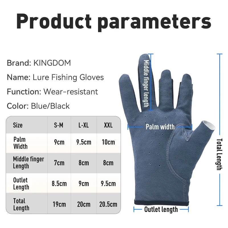 Kingdom Anti-Slip Three Finger Fishing Gloves - Fish & Cheaps | Fishing & Outdoor Gear