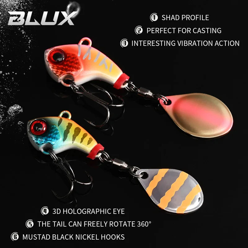 BLUX CYCLONE Tail Spinner 1/4oz 3/8oz Shad Metal Vib Casting Shore Jig Bait Copper Blade Spoon Freshwater Bass Fishing Lure