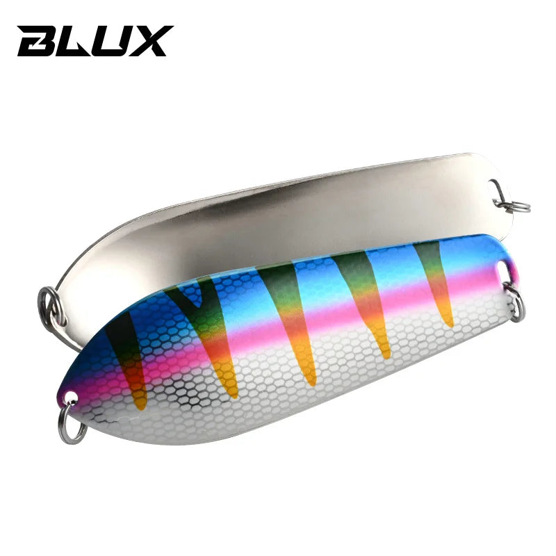 BLUX LUCIUS Legend Spoon Fsihing Lure 34G 100MM Pure Brass Casting Slow Trolling Metal Wobbler Pike Bass Bait Freshwater Tackle