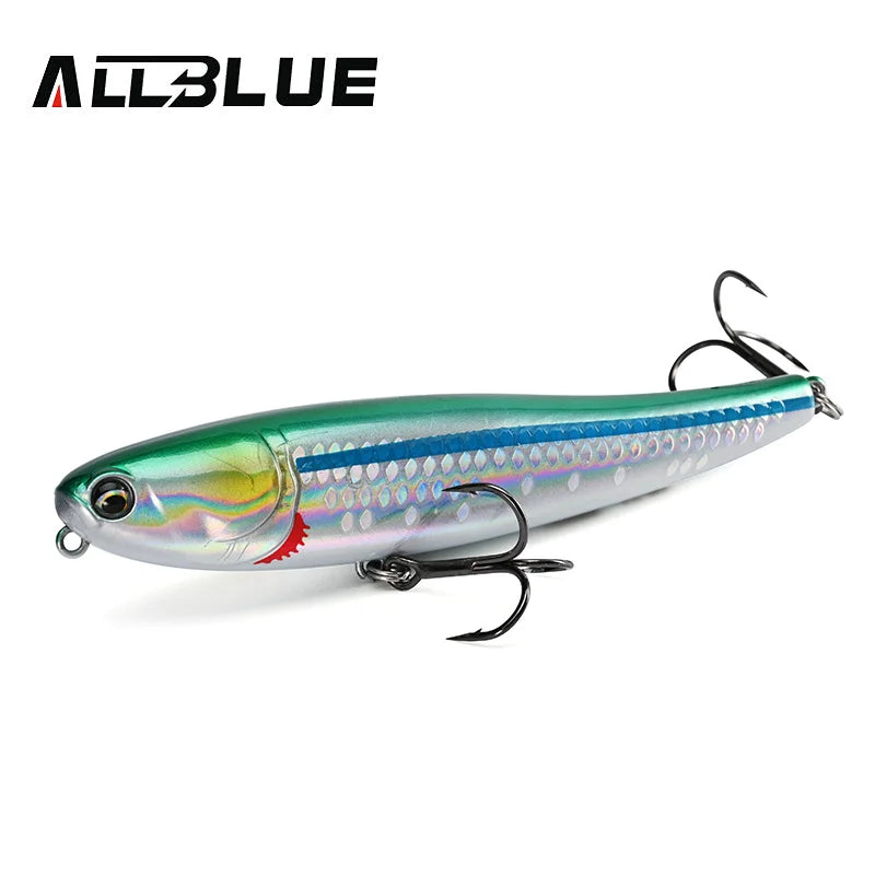 ALLBLUE BULLET MULLET 80mm/100mm Topwater Pencil Surface Walker Floating Fishing Lure Walk The Dog Saltwater Bass Hard Bait