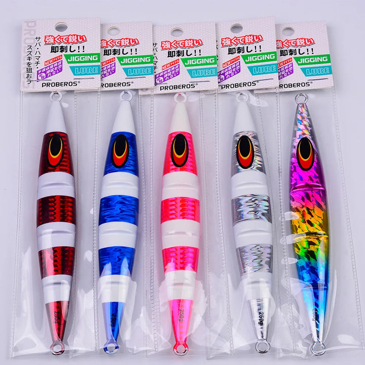 30g 60g 100g 150g 200g 250g Deep-sea Boat Fishing Sardine Slider Jigging Lure Long Cast Metal Jig Fishing Lure Sea Fishing Jigs