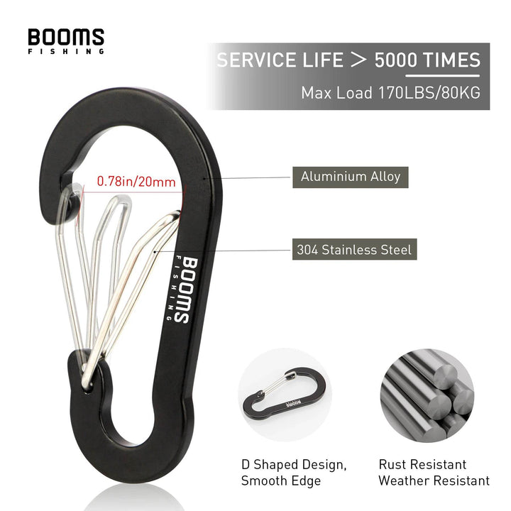 Booms Fishing CC5 Alloy Carabiner Clip – 10 Pack - Fish & Cheaps | Fishing & Outdoor Gear