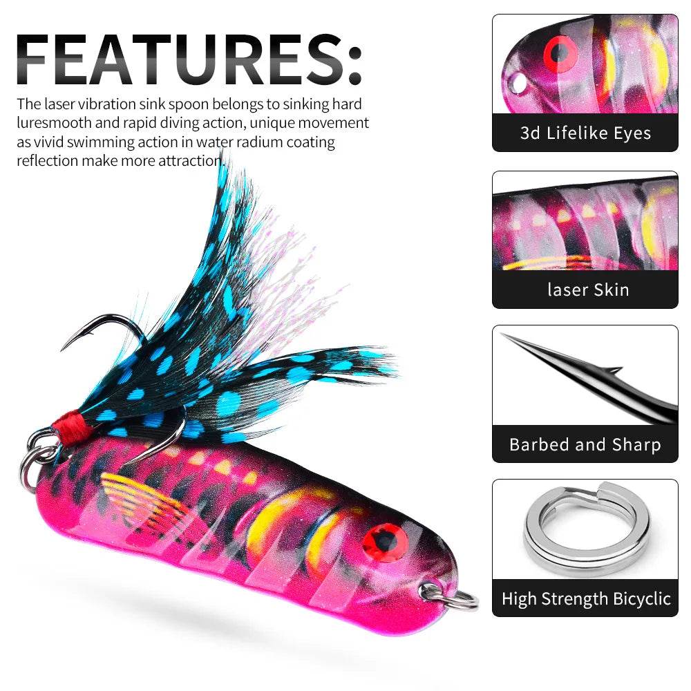 PROBEROS 20g Metal Spoon VIB – Long Casting Vibrating Lure - Fish & Cheaps | Fishing & Outdoor Gear