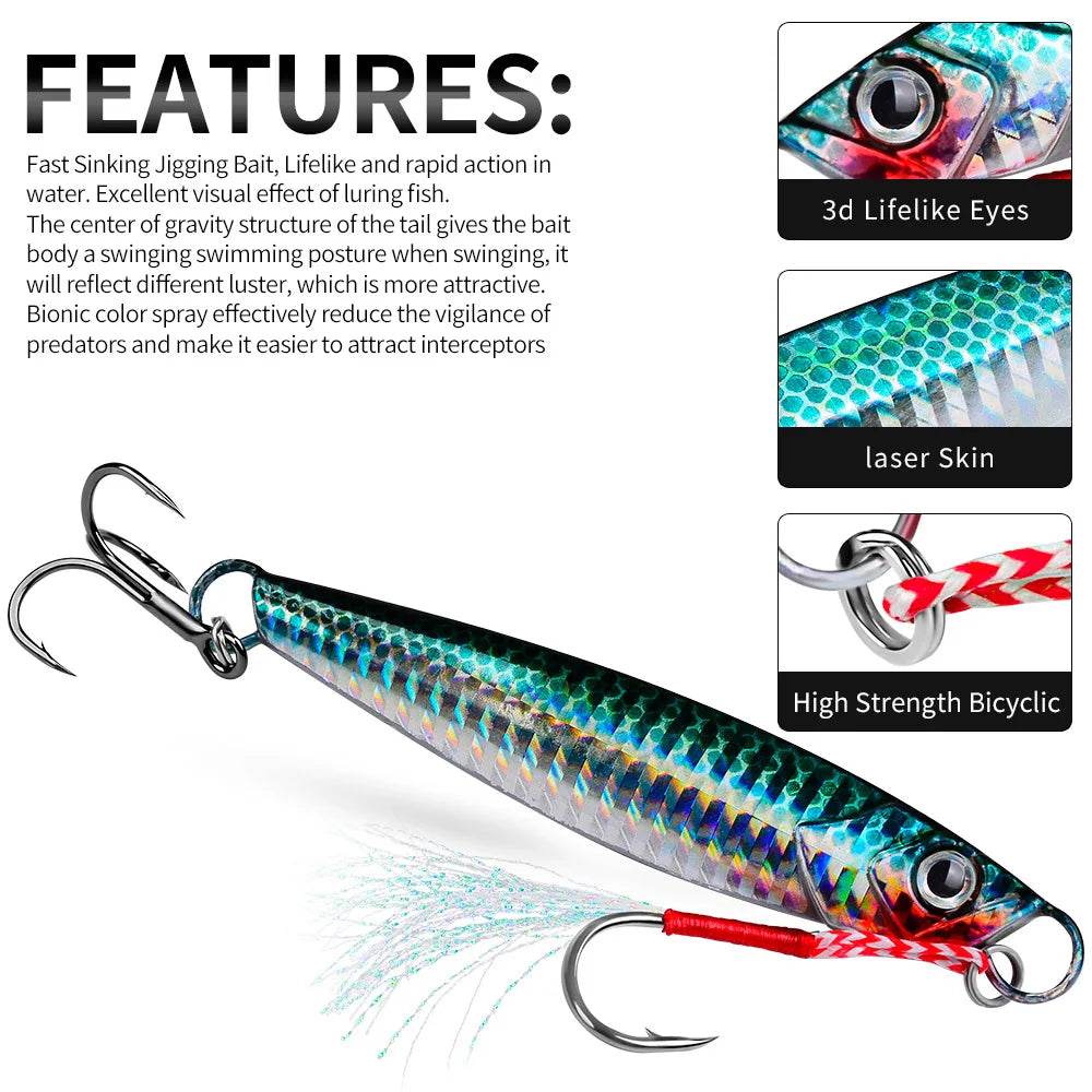 PROBEROS Metal Jig Fishing Lure – Versatile Saltwater & Freshwater Performer - Fish & Cheaps | Fishing & Outdoor Gear