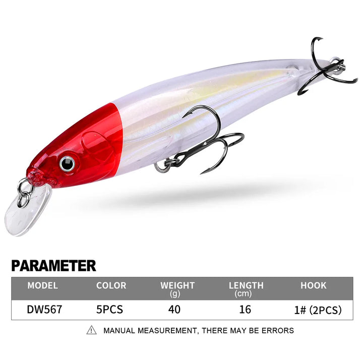 Minnow Fishing Lure 160mm 40g Floating Hard Bait Wobbler Jig Bait Crankbait Carp Striped Bass Pesca Fishing Tackle SwimBait