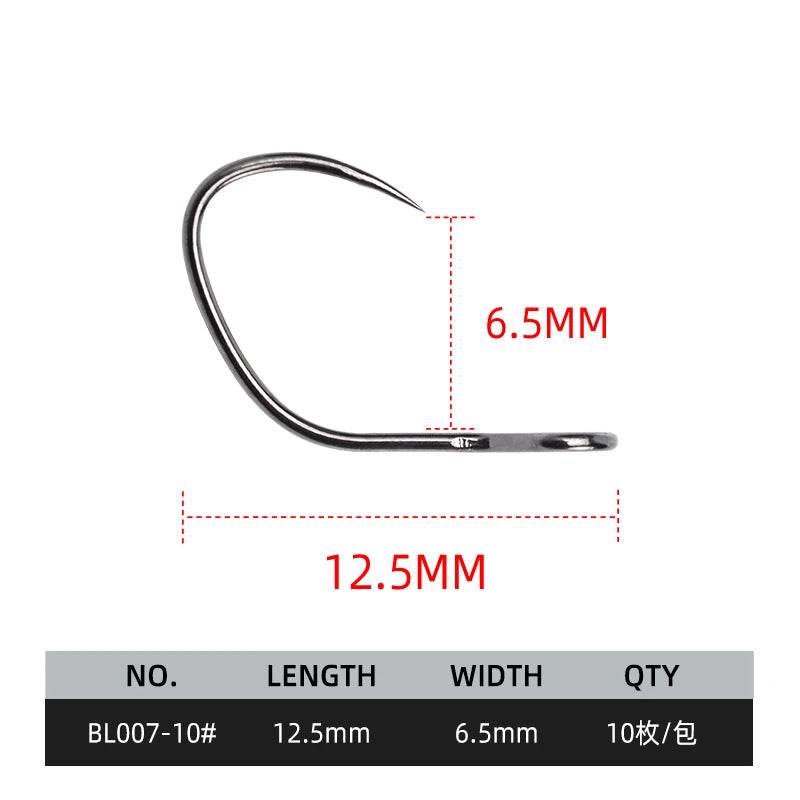 ALLBLUE  Barbless Trout Hook Set – 10pcs Vertical Eye (10#, 8#) - Fish & Cheaps | Fishing & Outdoor Gear