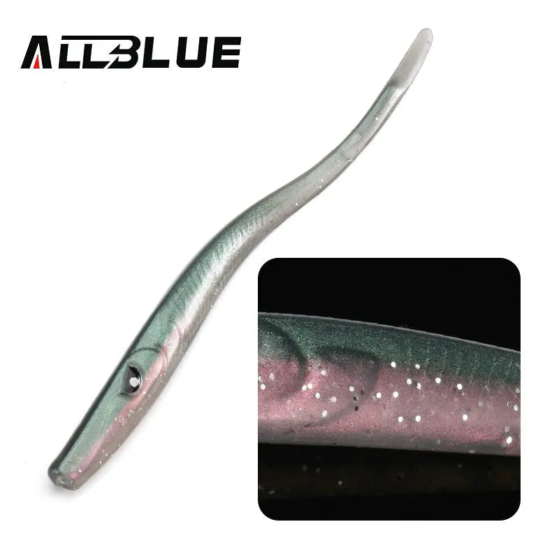 ALLBLUE Crazy Slug 130mm 6pcs/bag Soft Fishing Lure Seabass Artificial Bait Silicone Worm Shad Eel Needfish Fishing Tackle