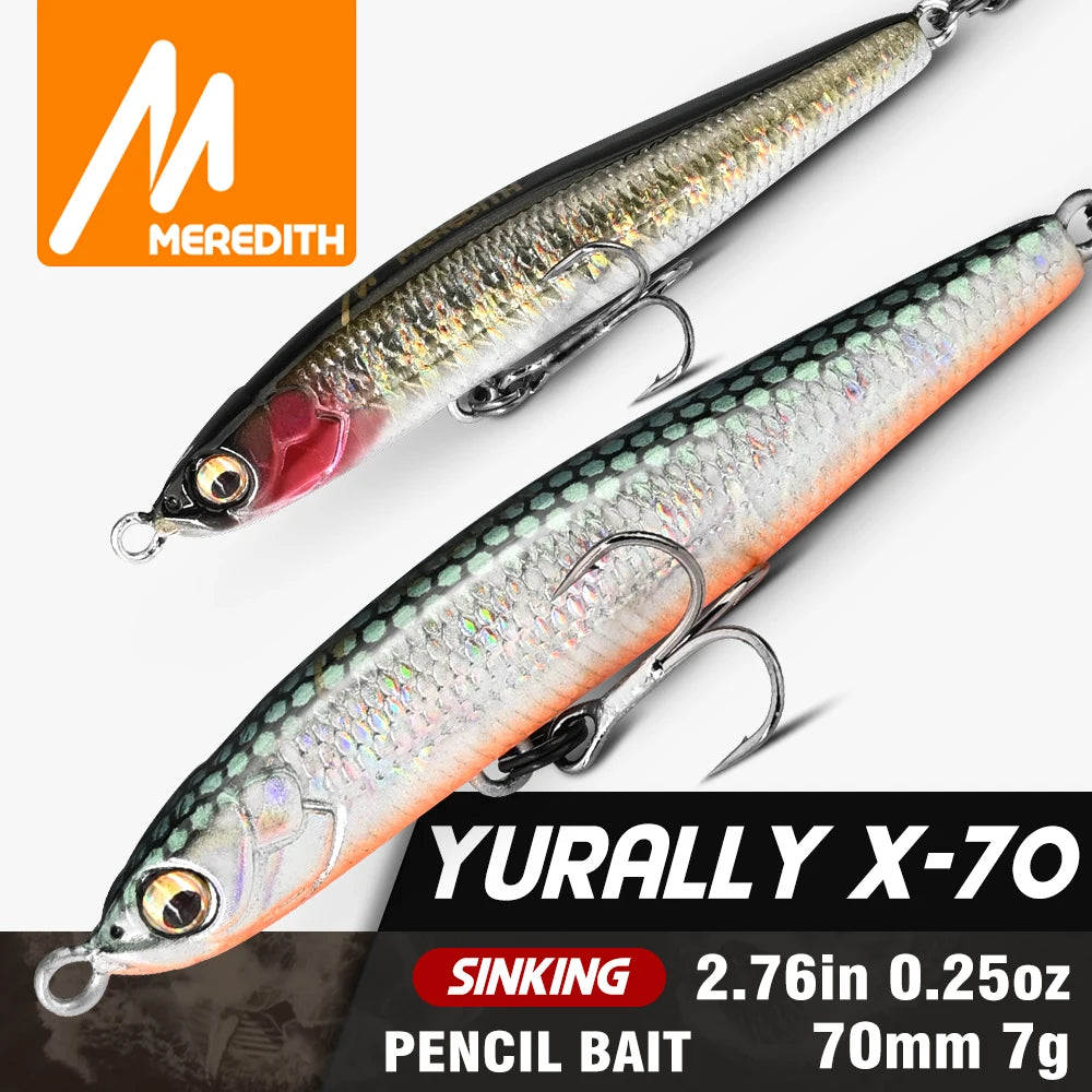MEREDITH Fishing Lure Pencil Wobblers Hard Bait Sinking Fishing Wobbler  Artificial Lure Saltwater Lures For Pike Bass