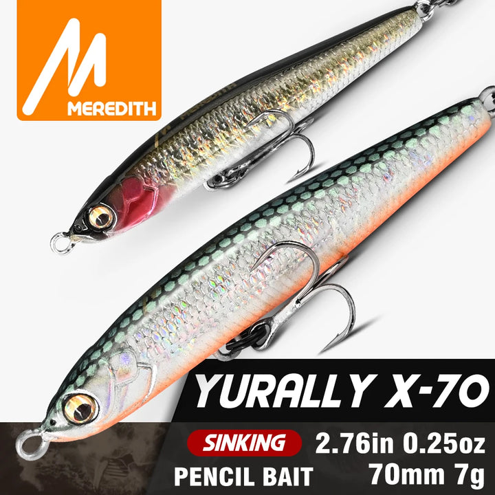 MEREDITH Fishing Lure Pencil Wobblers Hard Bait Sinking Fishing Wobbler  Artificial Lure Saltwater Lures For Pike Bass