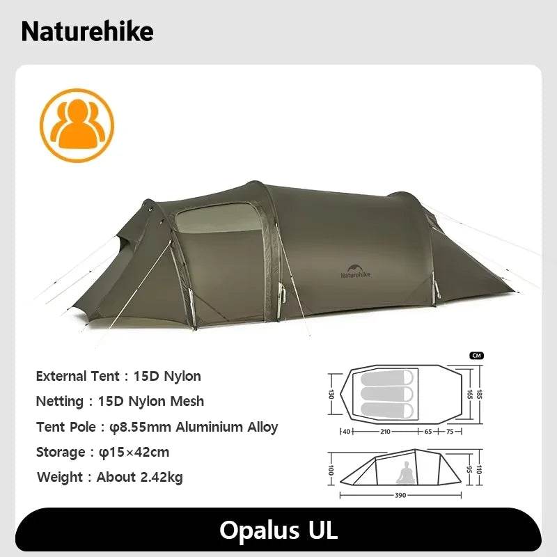 Naturehike Opalus 2/3/4-Person 4-Season Tunnel Tent - Fish & Cheaps | Fishing & Outdoor Gear
